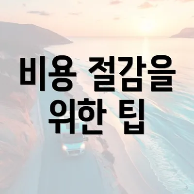 비용 절감을 위한 팁