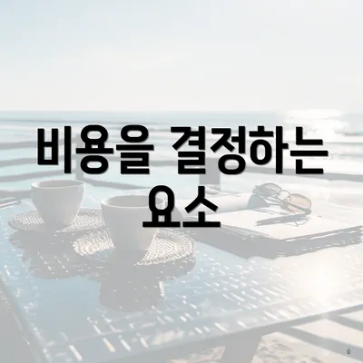 비용을 결정하는 요소