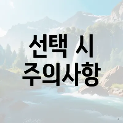 선택 시 주의사항