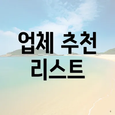 업체 추천 리스트