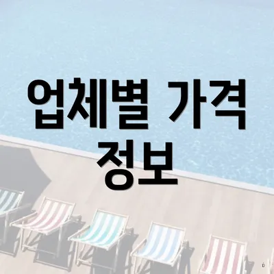 업체별 가격 정보