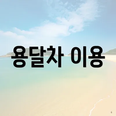 용달차 이용