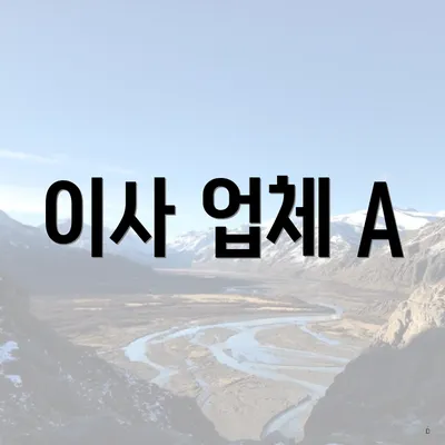 이사 업체 A