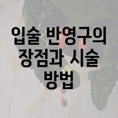 입술 반영구의 장점과 시술 방법