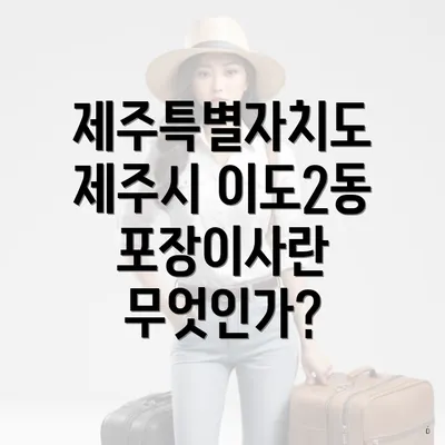 제주특별자치도 제주시 이도2동 포장이사란 무엇인가?