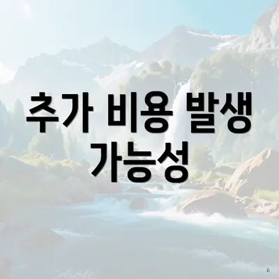 추가 비용 발생 가능성