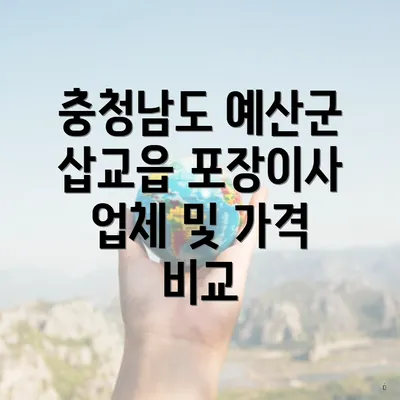 충청남도 예산군 삽교읍 포장이사 비용 및 업체 비교 안내