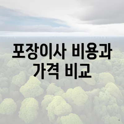 포장이사 비용과 가격 비교