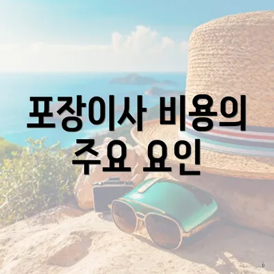 포장이사 비용의 주요 요인