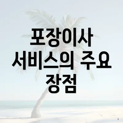 포장이사 서비스의 주요 장점