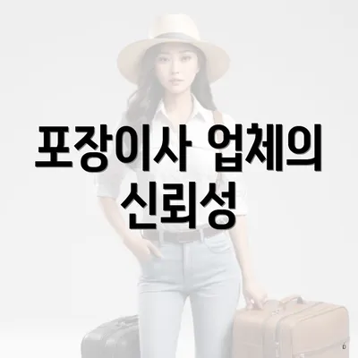 포장이사 업체의 신뢰성