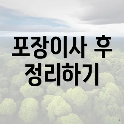 포장이사 후 정리하기