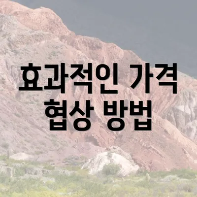 효과적인 가격 협상 방법