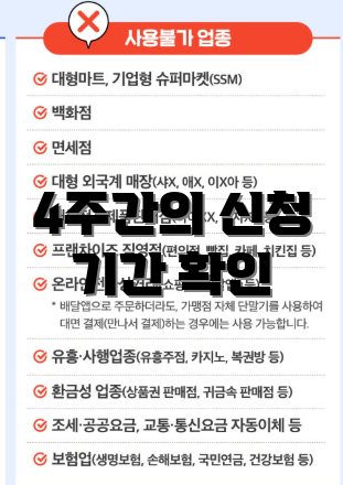 4주간의 신청 기간 확인