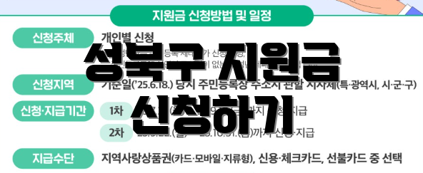 성북구 지원금 신청하기