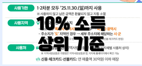 10% 소득 상위 기준
