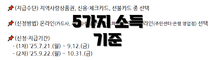5가지 소득 기준