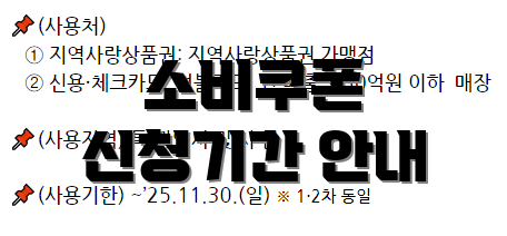 소비쿠폰 신청기간 안내
