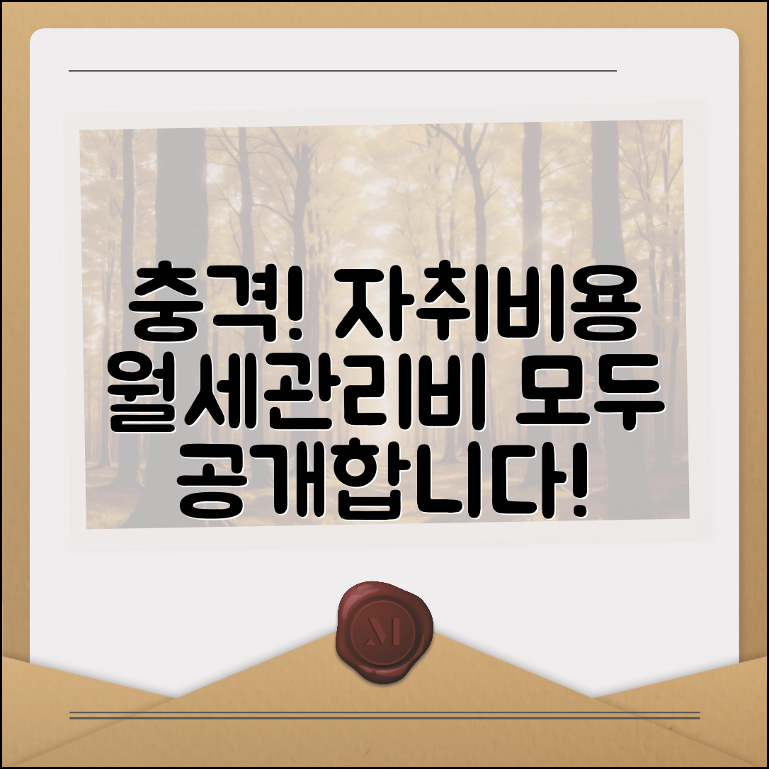 충격적인 자취비용! 월세와 관리비 총정리