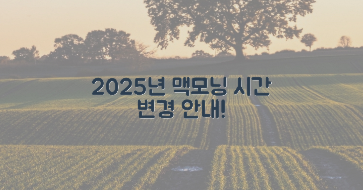 2025년 맥모닝 시간 변경
