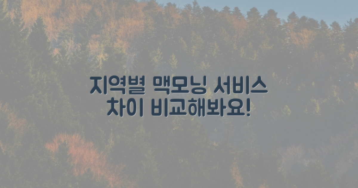 지역별 맥모닝 서비스 차이