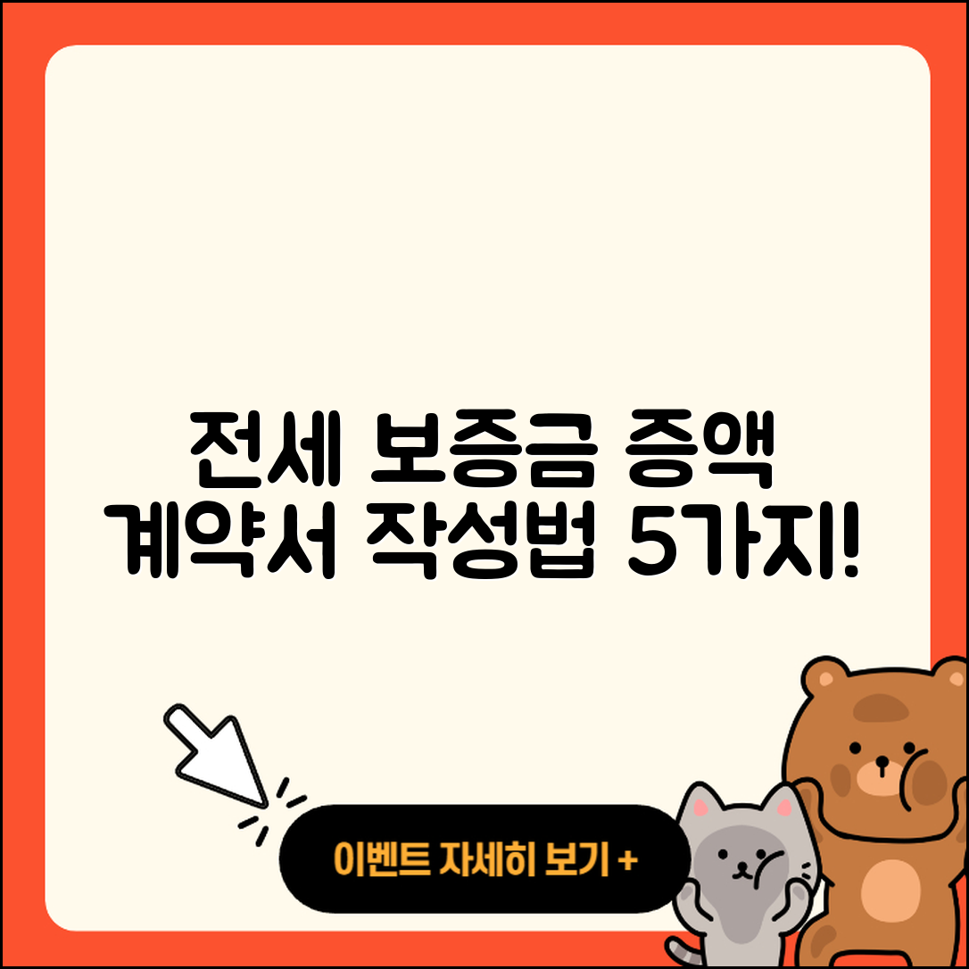 전세 보증금 증액 계약서 양식과 작성법 5가지