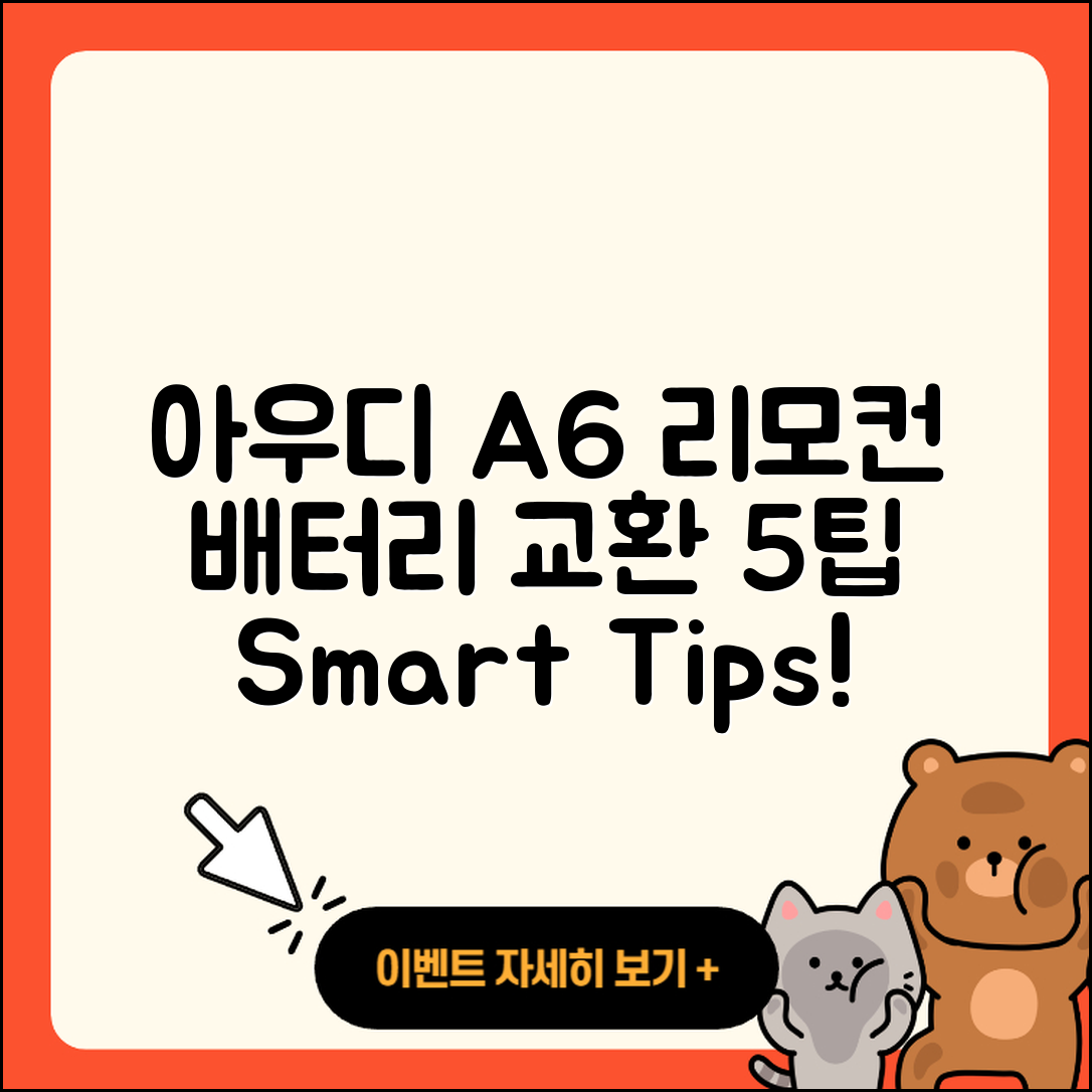 아우디 A6 스마트 리모컨 배터리 교환 시 참고할 5가지 팁