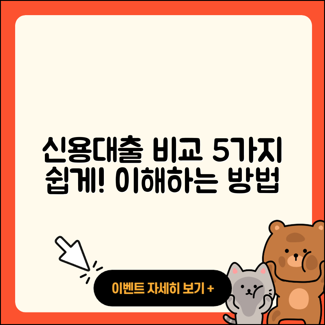 신용대출 비교 쉽게 이해하는 5가지 방법