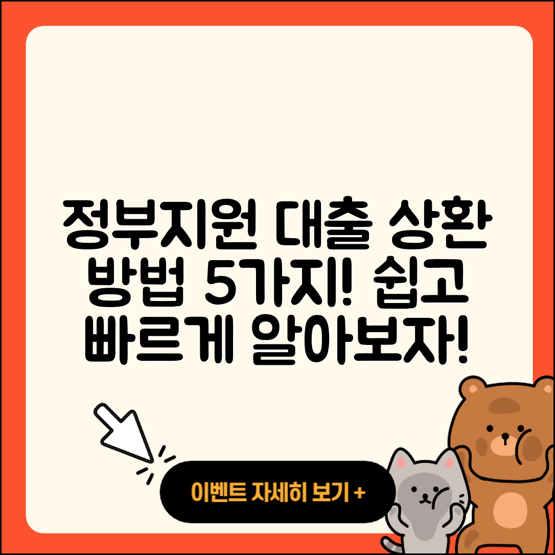 정부지원대출 상환 방법 5가지 쉽게 알아보자